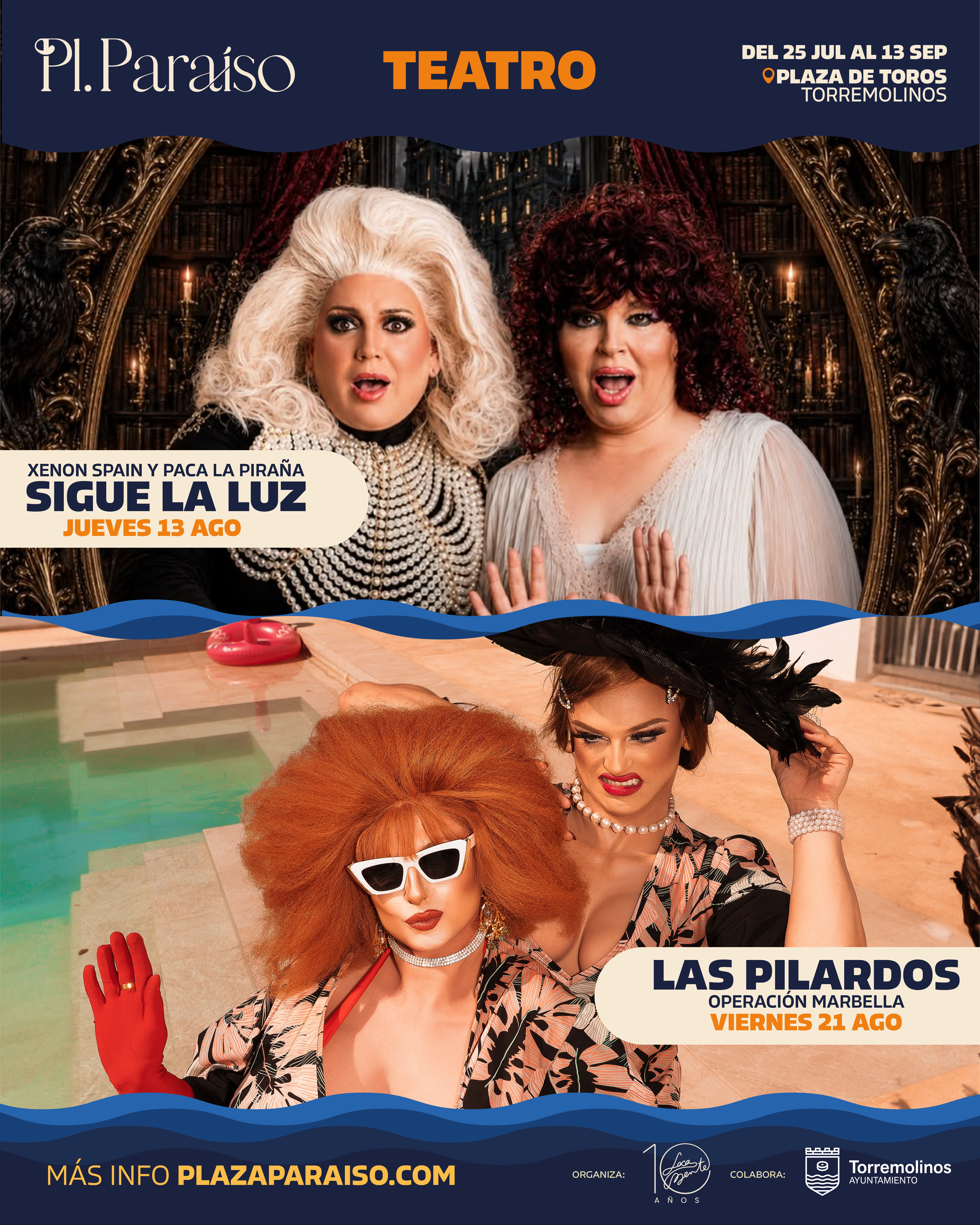 Cartel de la sección de Teatro de Plaza Paraíso.